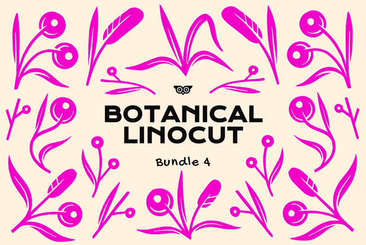 Botanical Linocut Bundle 4