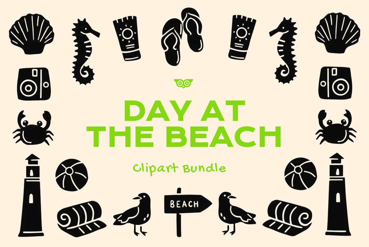 Day at the beach Clipart Bundle