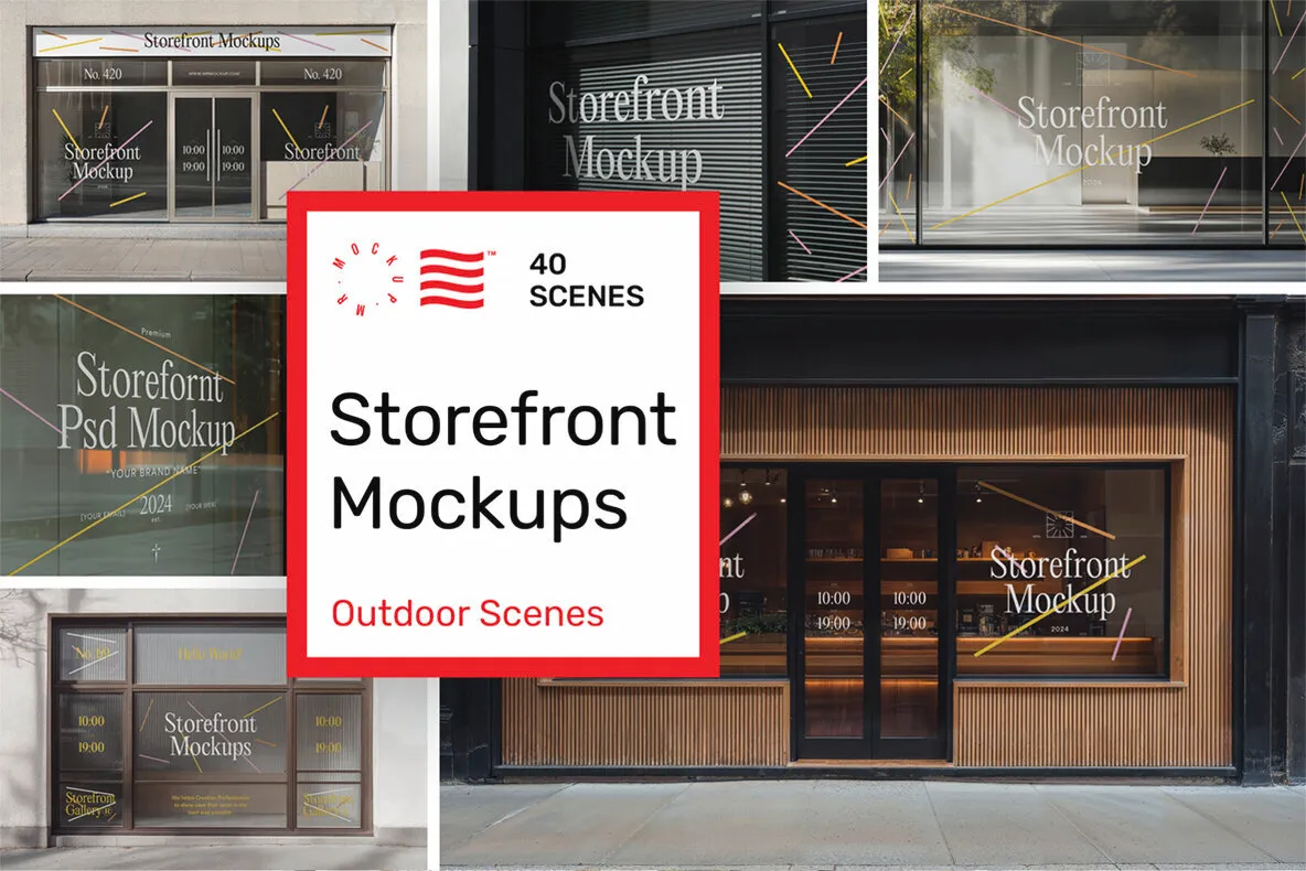 Storefront Mockups - Outdoor Scenes