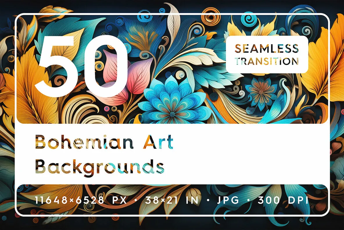 50 Bohemian Art Backgrounds