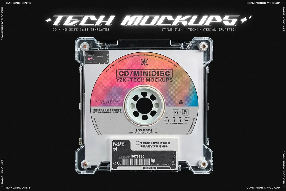 CD Minidisc Tech Y2K Case Mockups