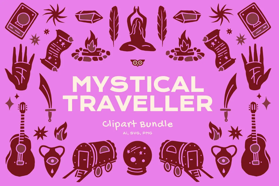 Mystical Traveller Clipart Bundle