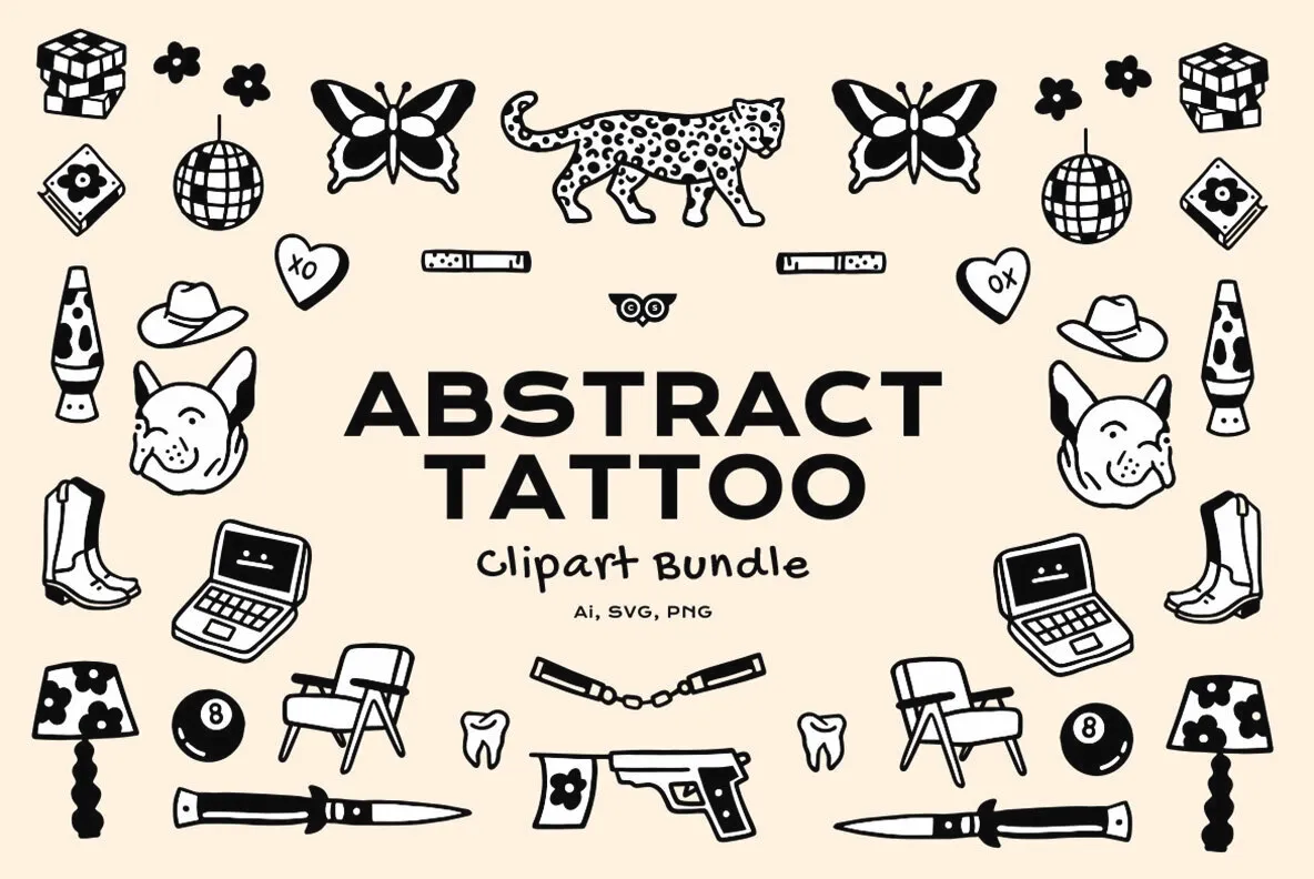 Abstract Tattoo Clipart Bundle