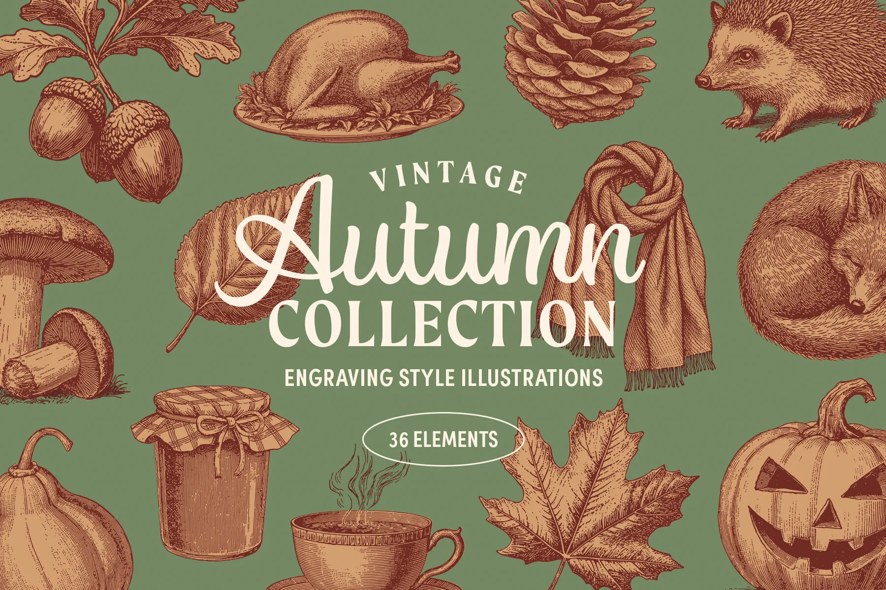 Vintage Autumn Illustrations