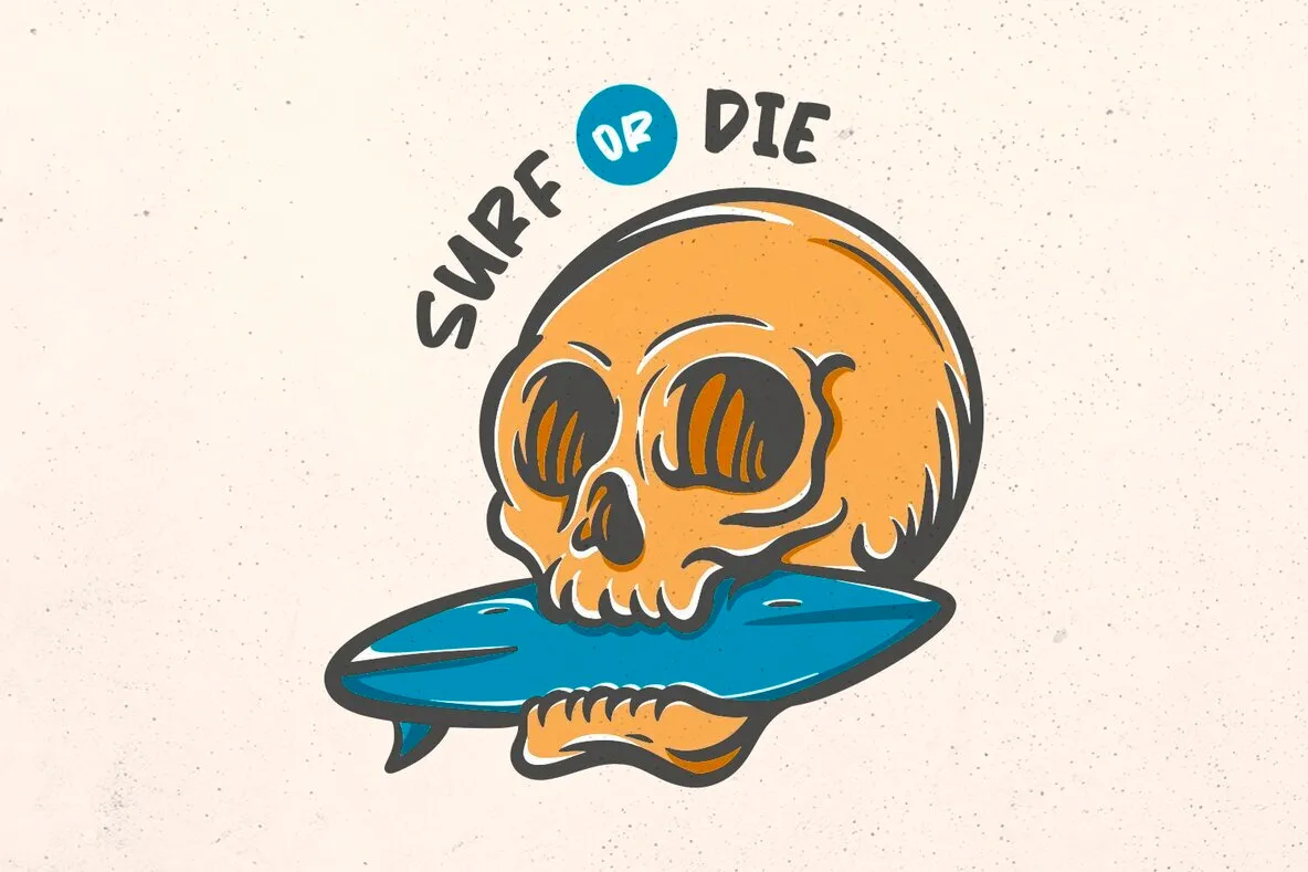 Surfing Skull