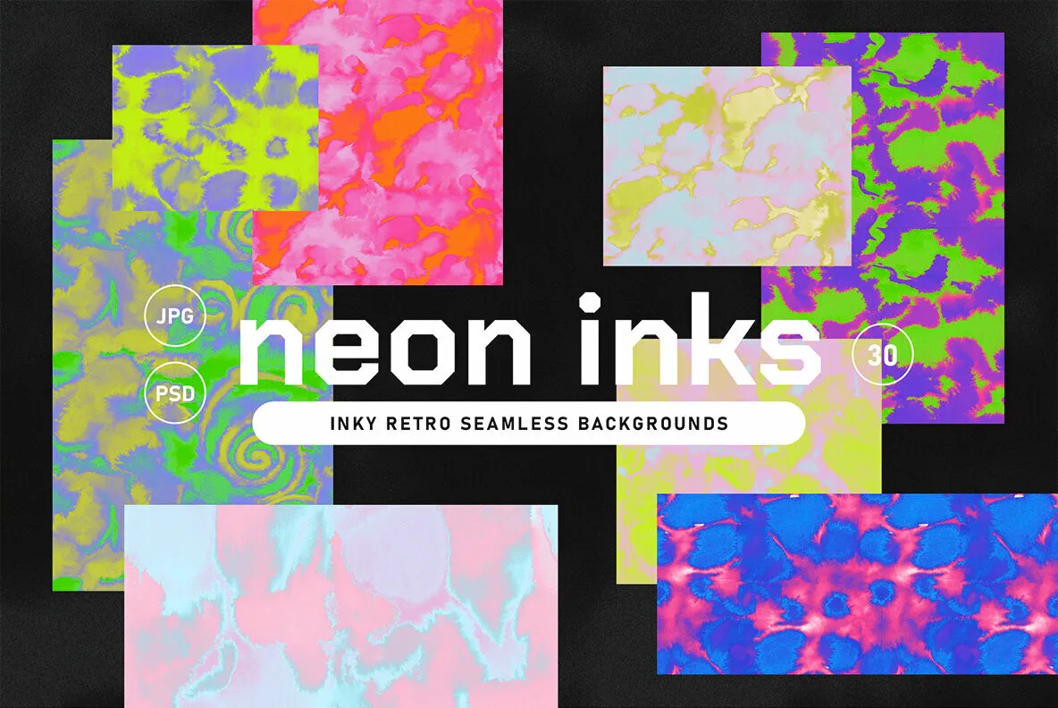 Neon Inks Retro Textures