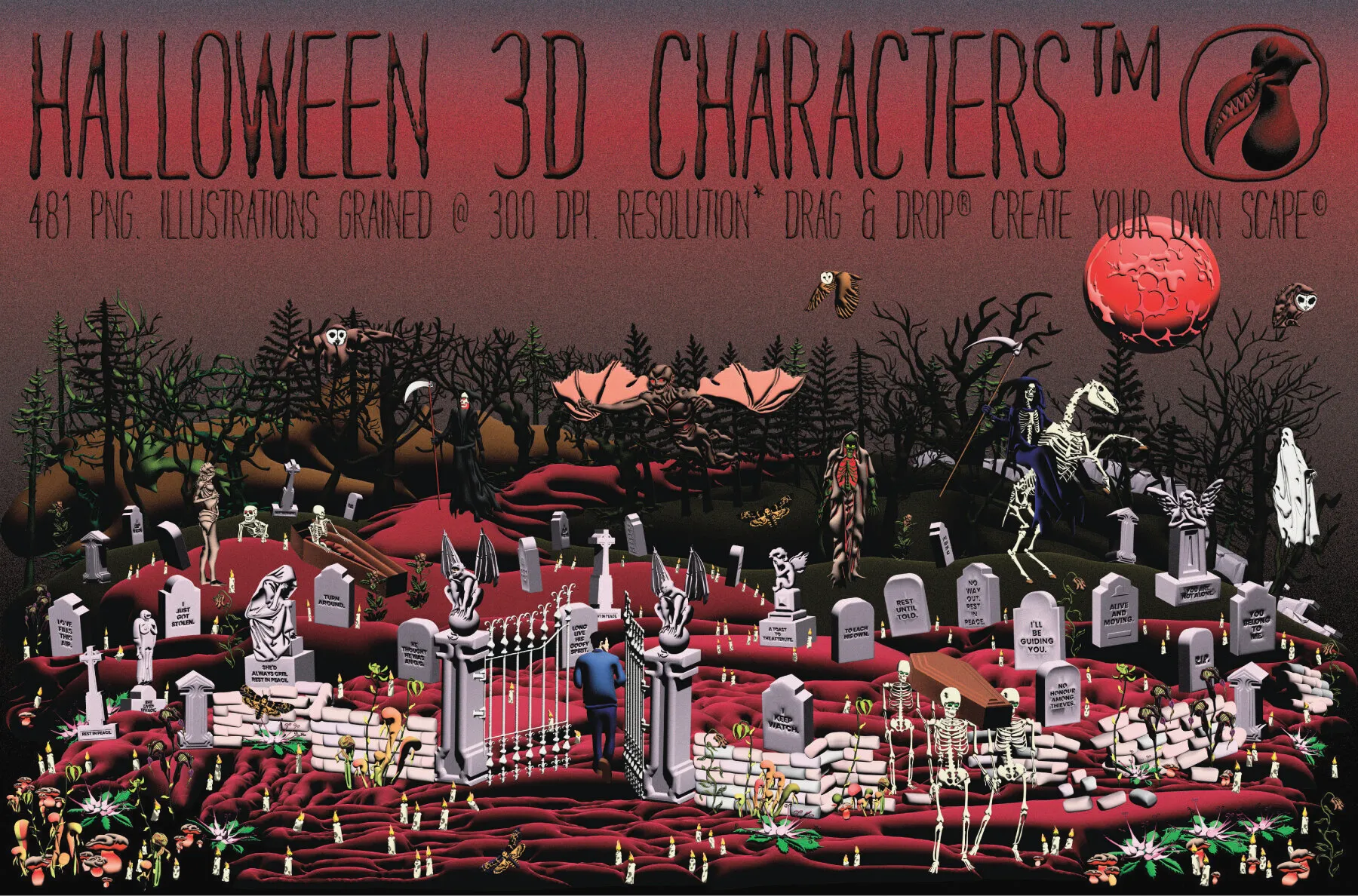 Halloween 3D Characters