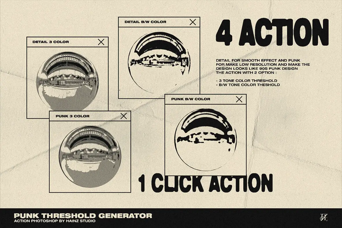 Punk Threshold Generator - Photoshop Action Gradient Maps - YouWorkForThem
