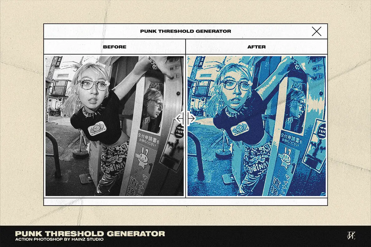 Punk Threshold Generator - Photoshop Action Gradient Maps - YouWorkForThem