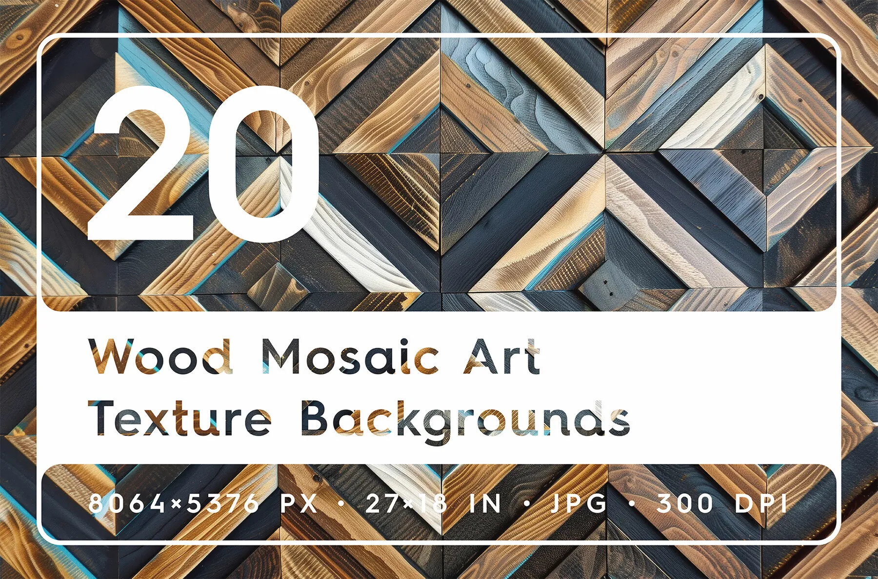 20 Wood Mosaic Art Texture Backgrounds