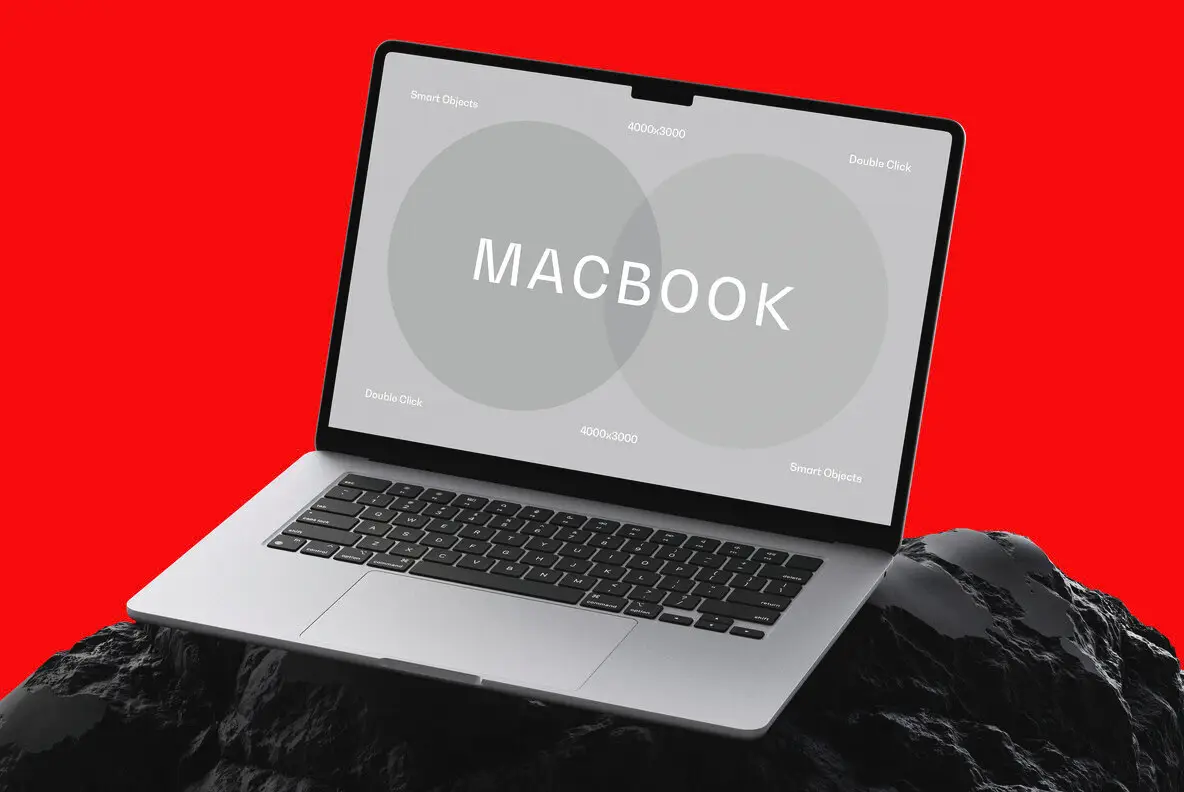 Macbook Air On Stone Mockup