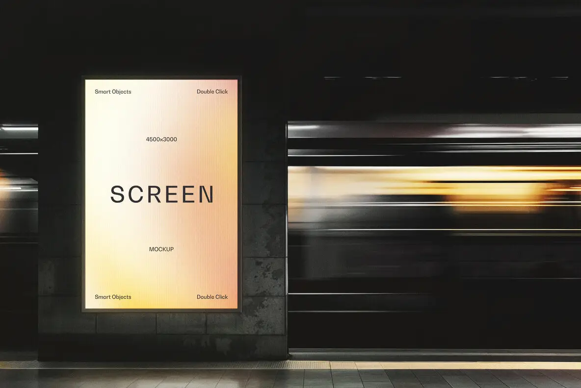 Vertical Subway Screen Mockup