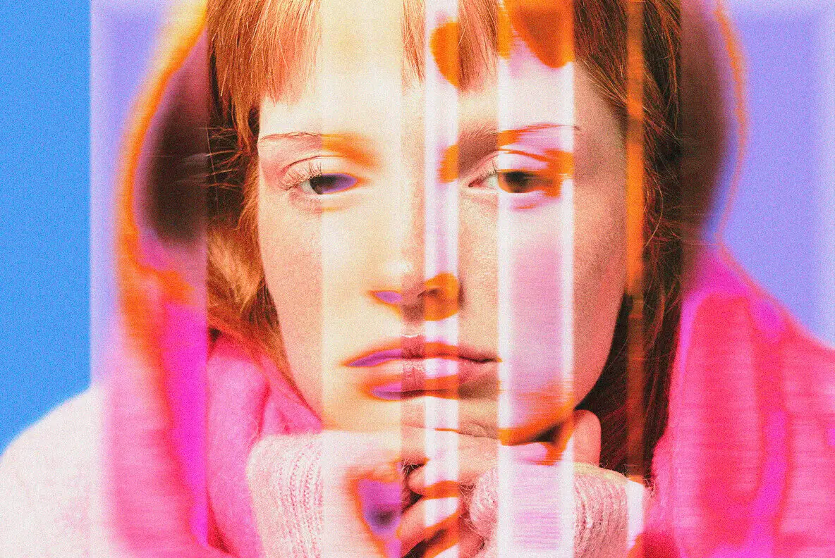 Distorted Color Photography Color Streaks Distortion Photo Effect Font - FontPath