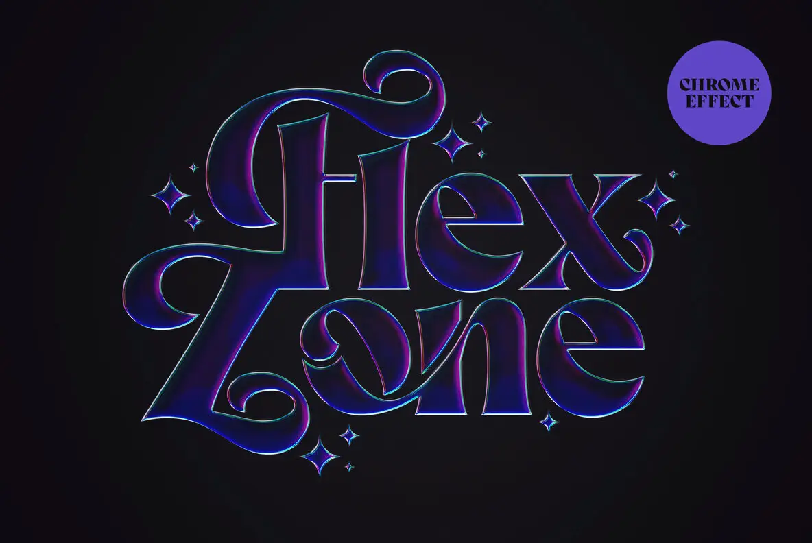 Purple Chrome Text & Logo Effect