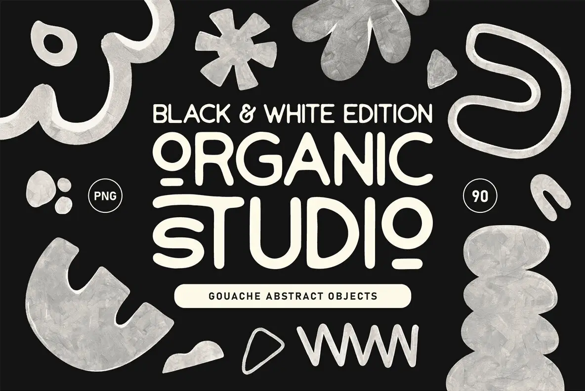 Black and White Organic Abstract Studio