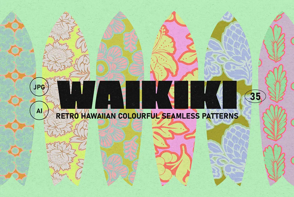 Vintage Hawaiian Vector Patterns