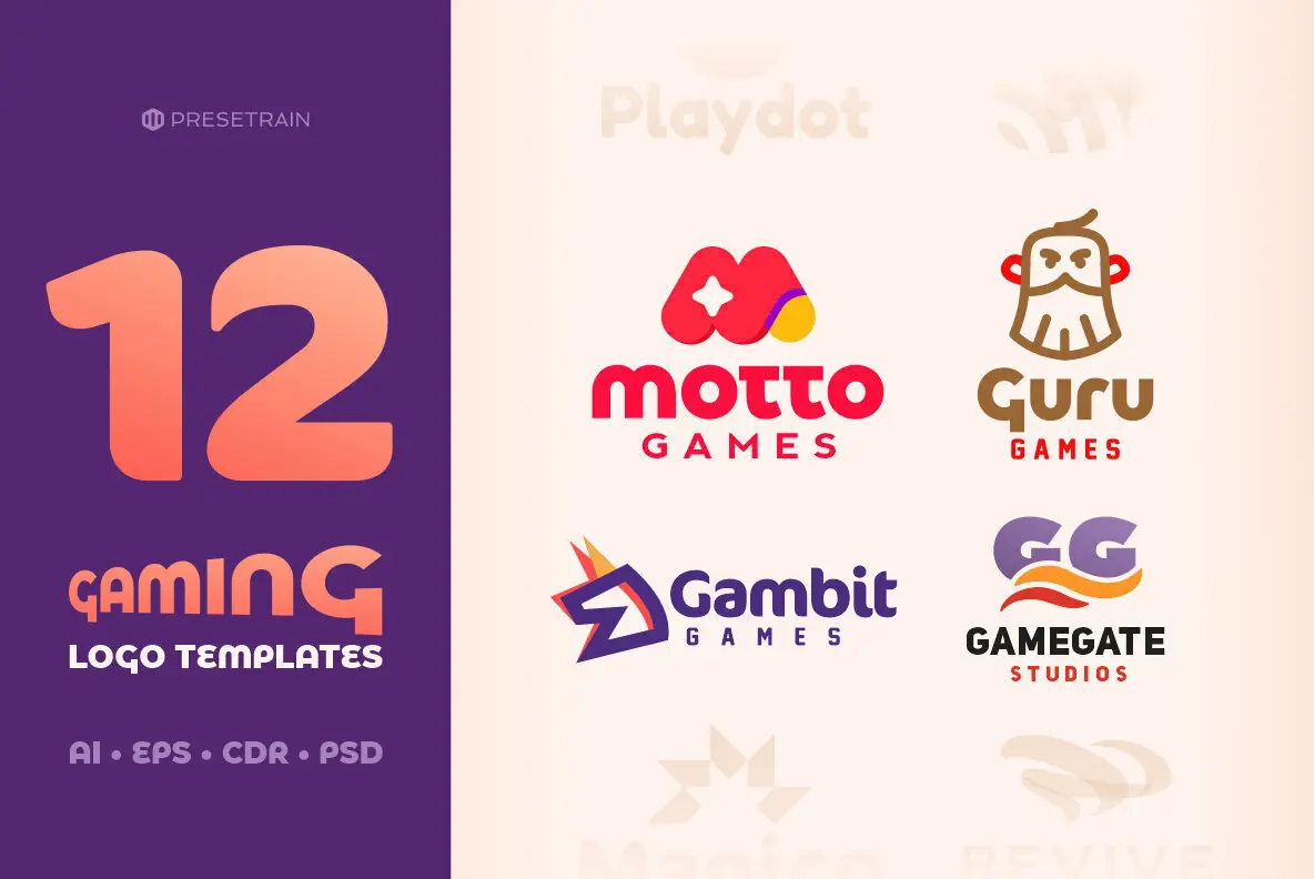 12 Gaming Logo Templates