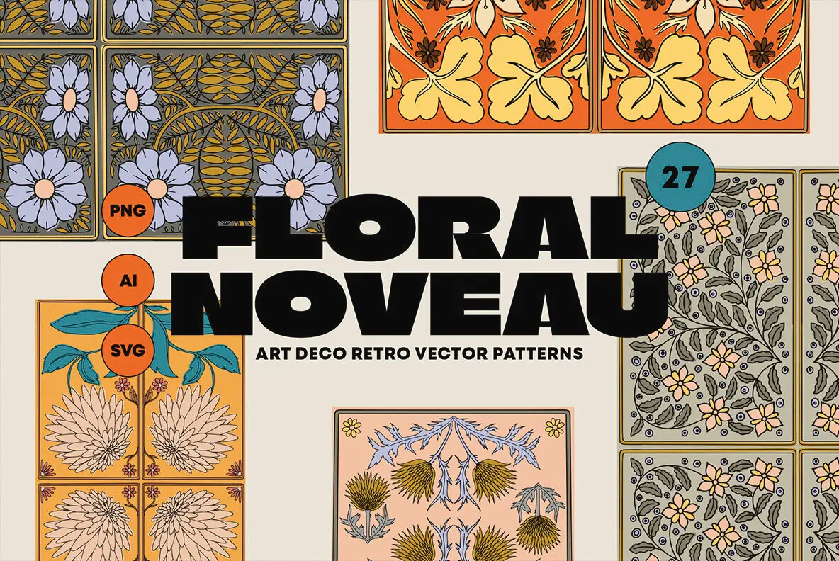 Art Deco Floral Patterns