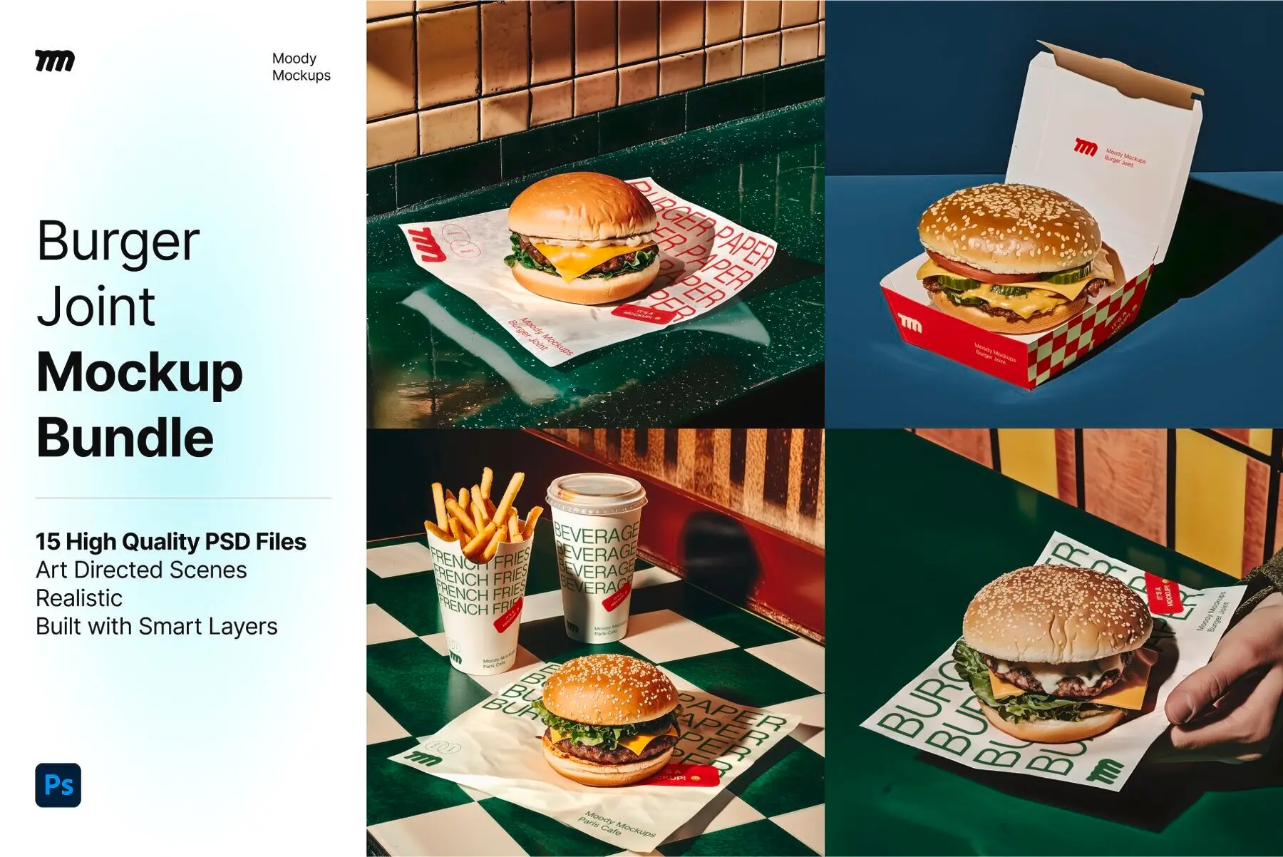 15 Burger Joint Mockups Bundle