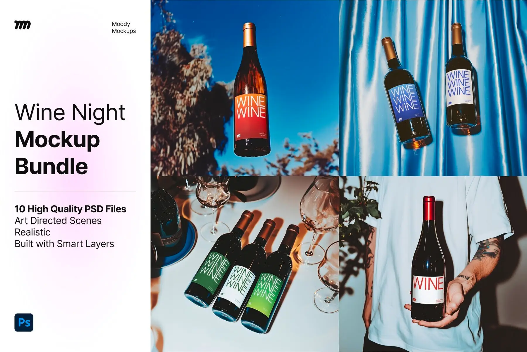 10 Wine Night Mockups Bundle