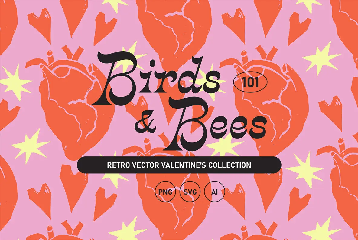 Valentines Vector Pack Birds and Bees