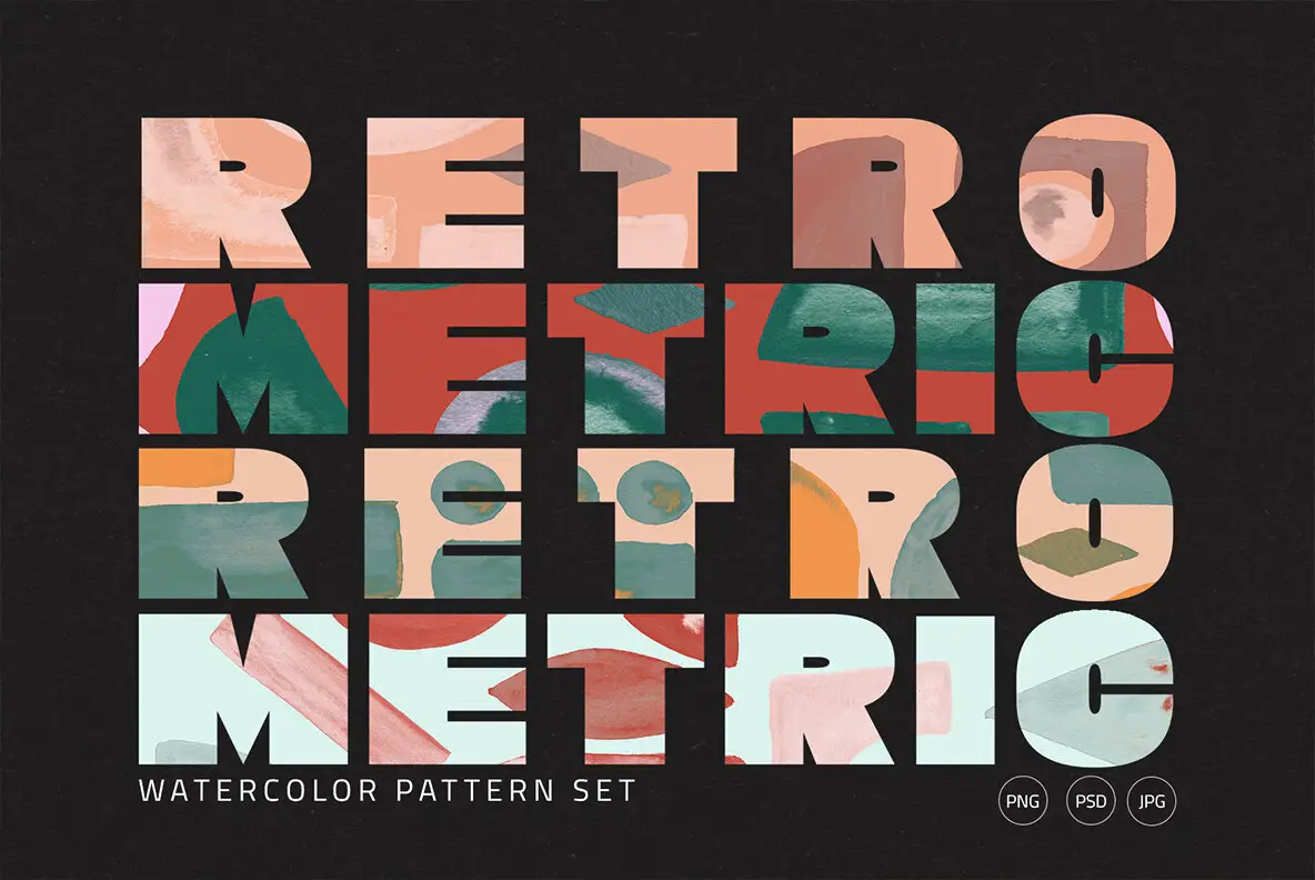 Watercolor Retrometric Pattern Pack