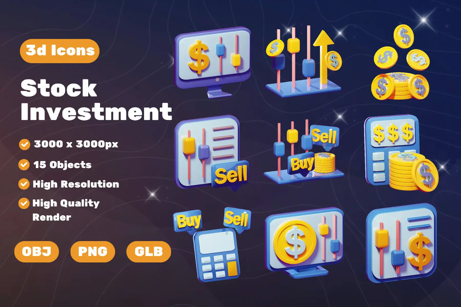 Stock Investment 3D Icon