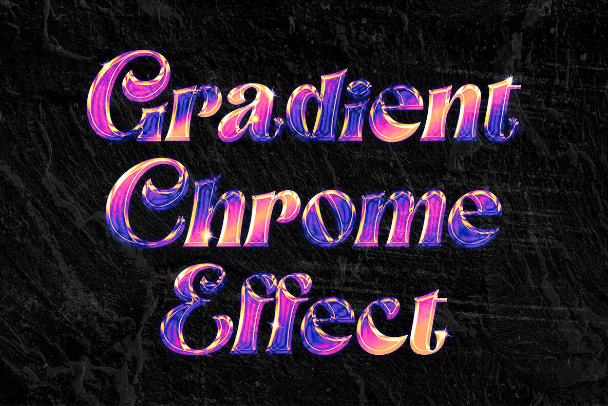 Gradient Chrome Text Effect - YouWorkForThem
