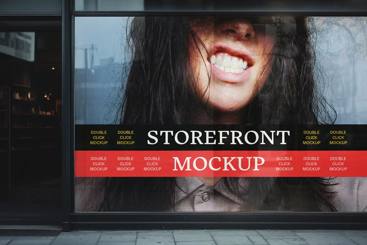 Store Window Sticker Mockup