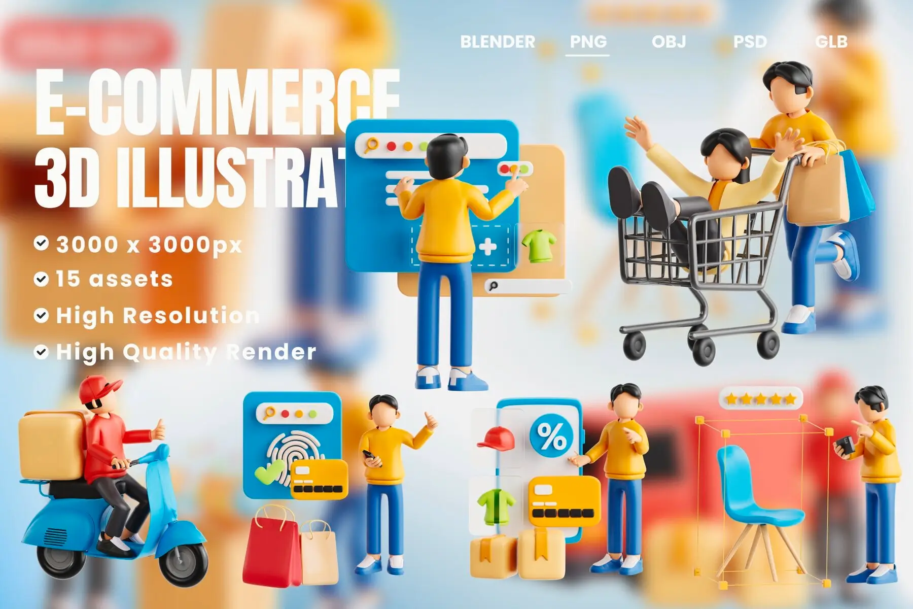 E-Commerce 3d Illustration