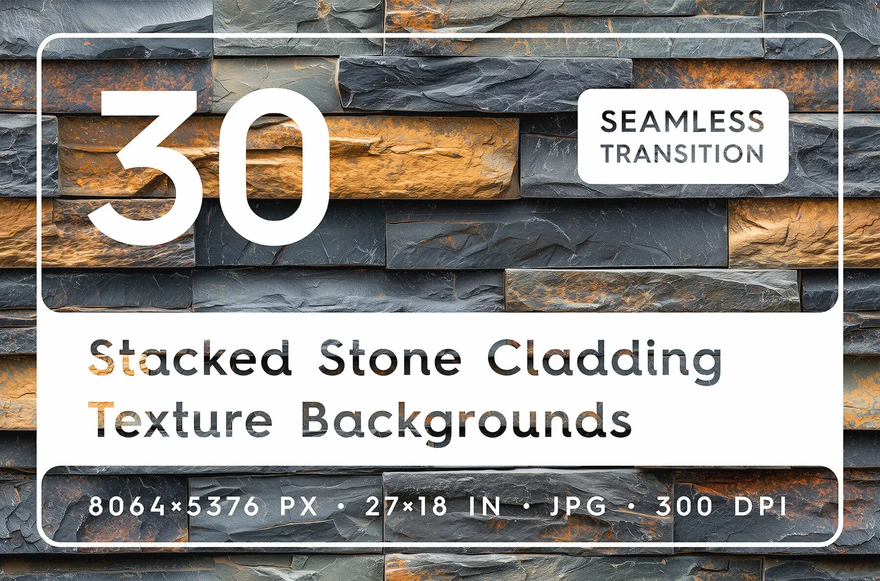 30 Stacked Stone Cladding Texture Backgrounds