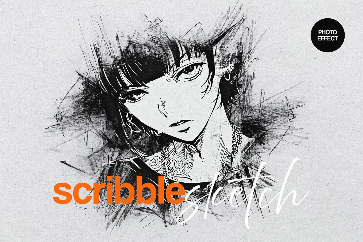 Scribble Sketch Photo Effect