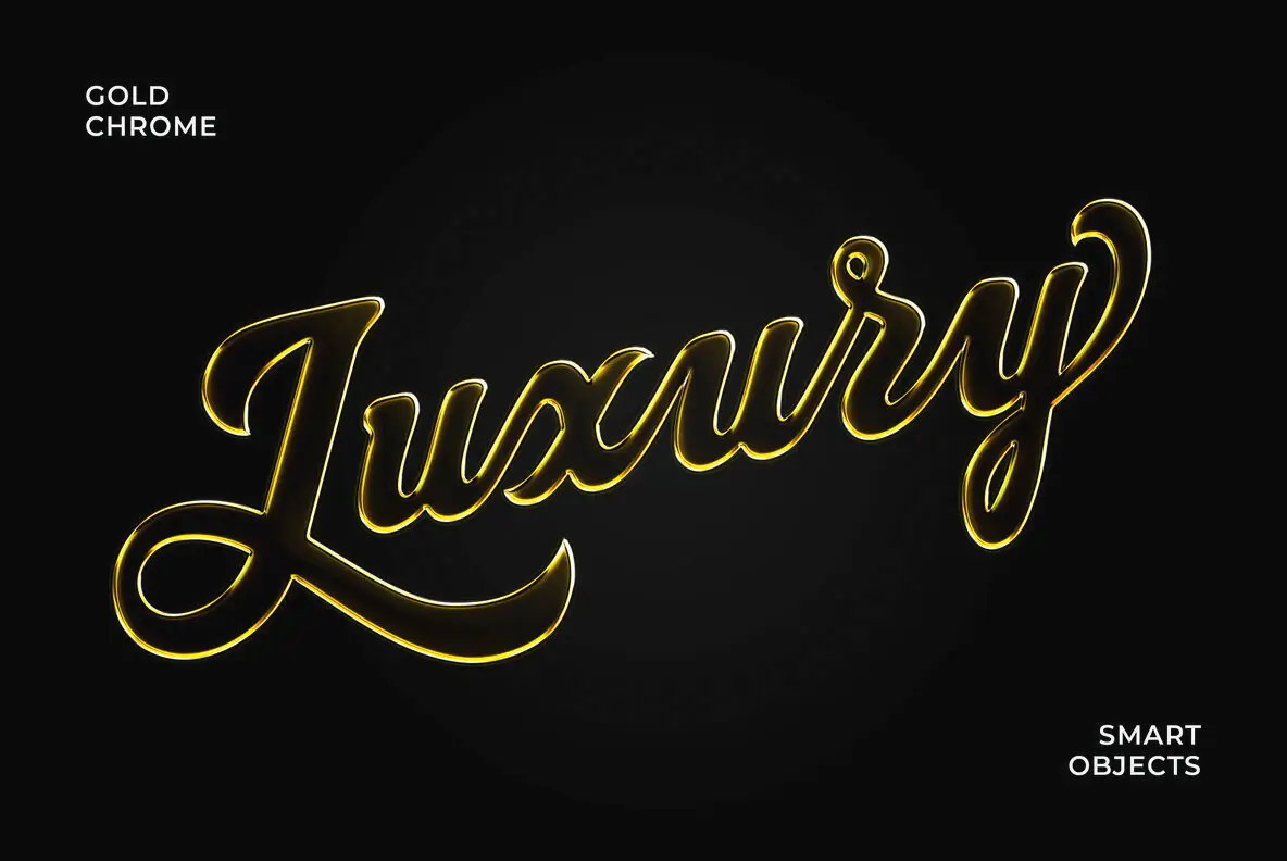 Gold Chromatic Text and Logo Effect