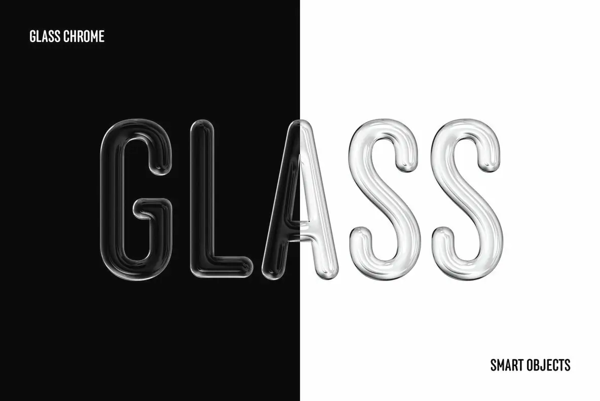 Glass Chrome Text and Logo Effect