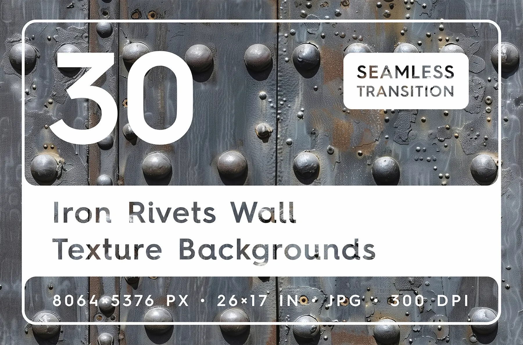 30 Iron Rivets Wall Texture Backgrounds