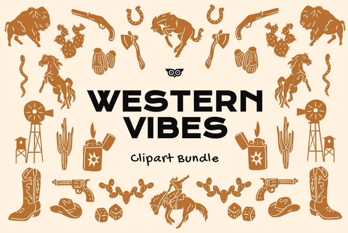 Western Vibes Clipart Bundle