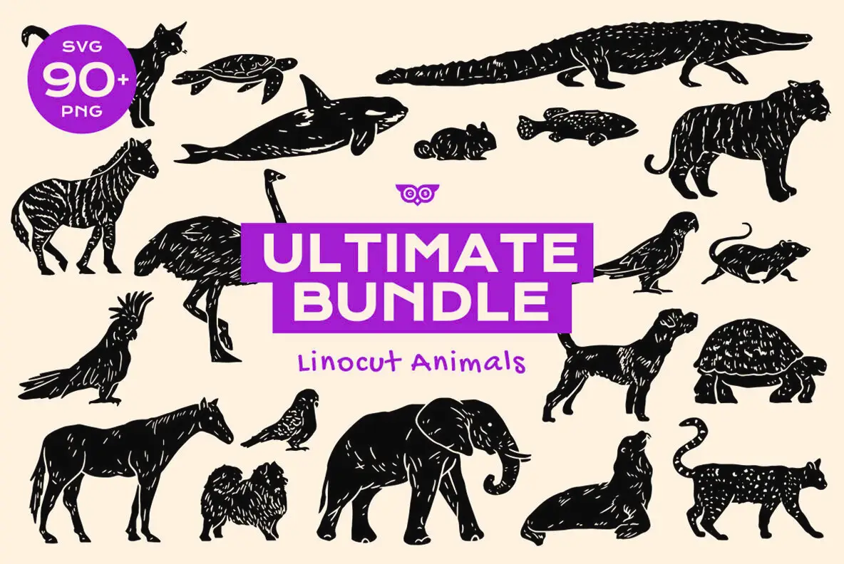 Linocut Animals Ultimate Bundle