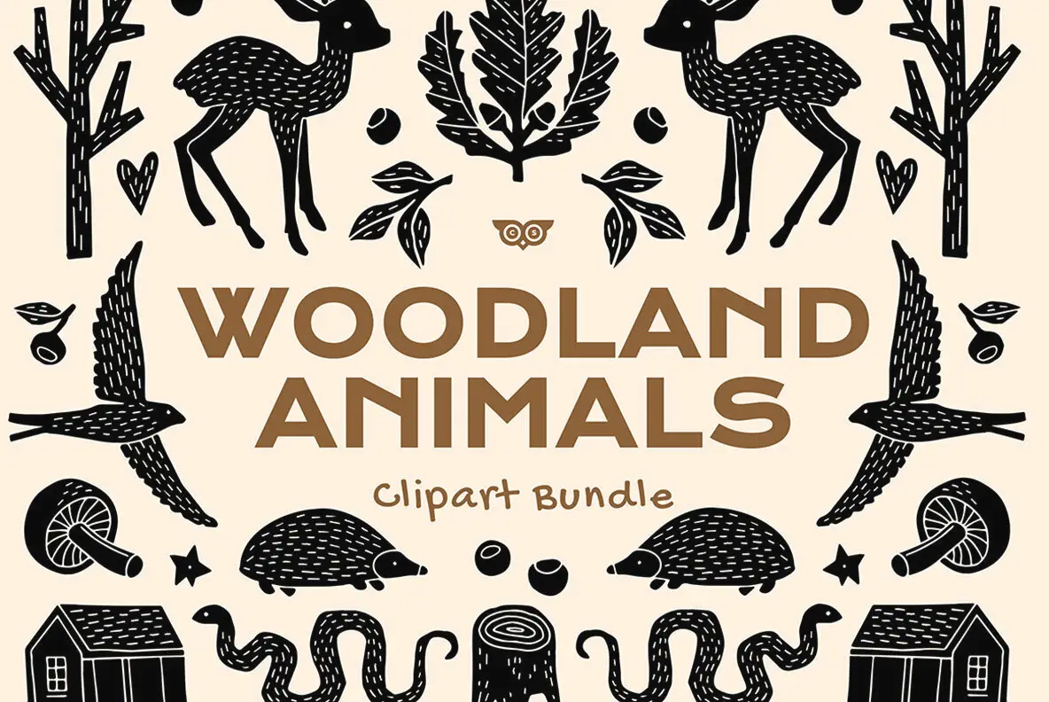 Woodland Animals Clipart Bundle