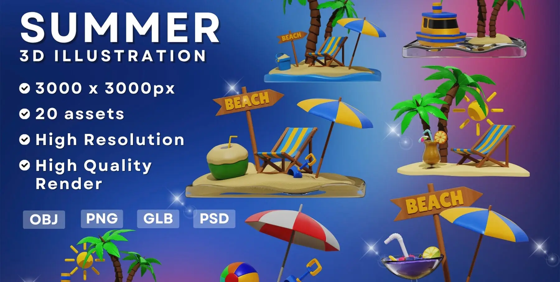 Summer 3d Illustration