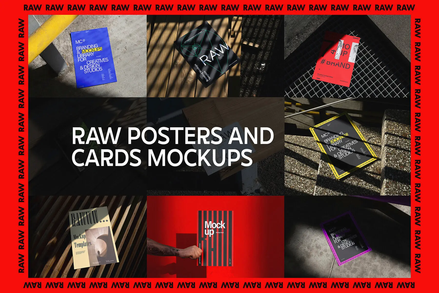 Posters Mockups Kit Raw Series