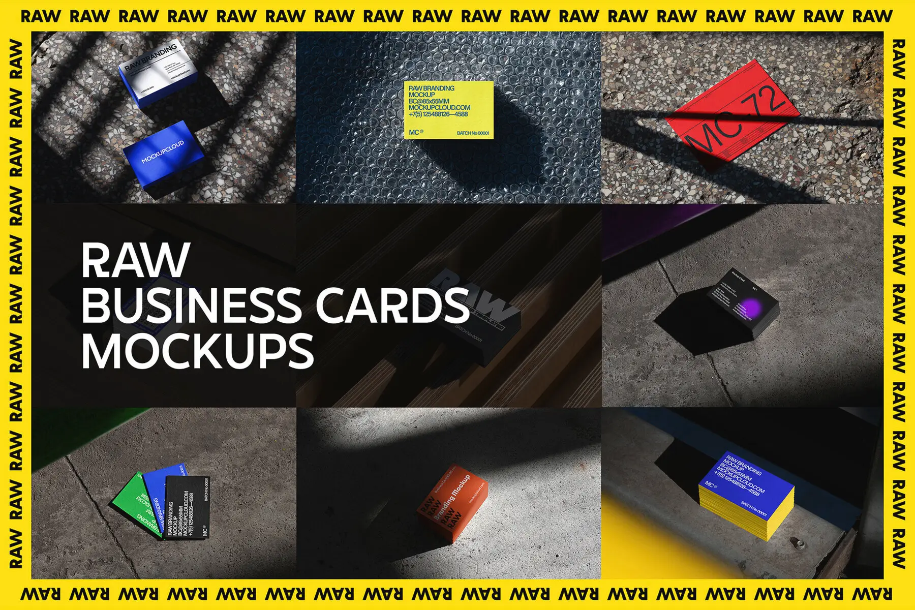 Business Cards Mockups Kit Raw Series