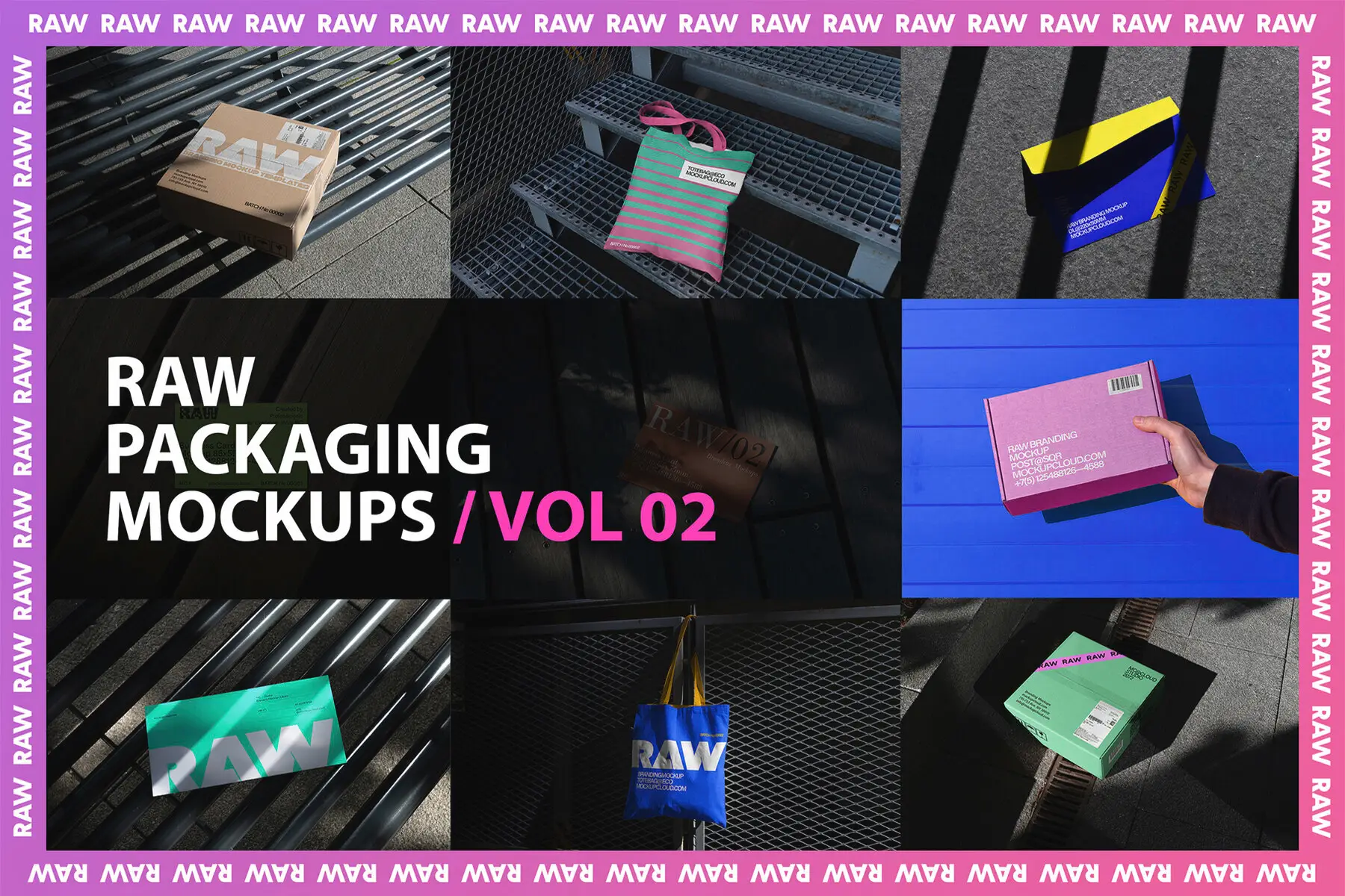 Box Packaging Mockups RAW Series 2