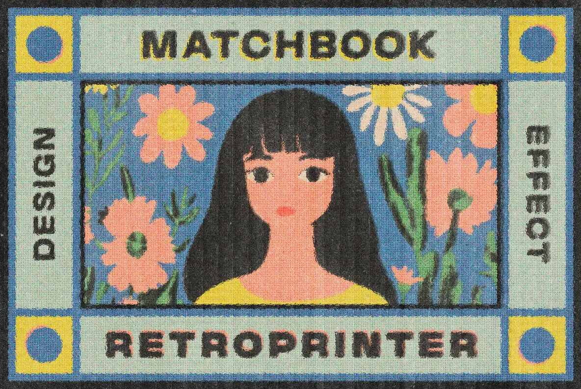 Matchbook Retro Printer Effect