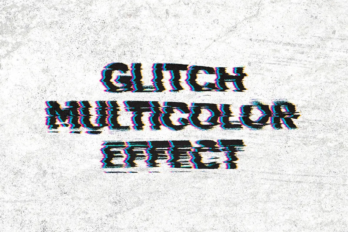 Glitch Multicolor Text Effect