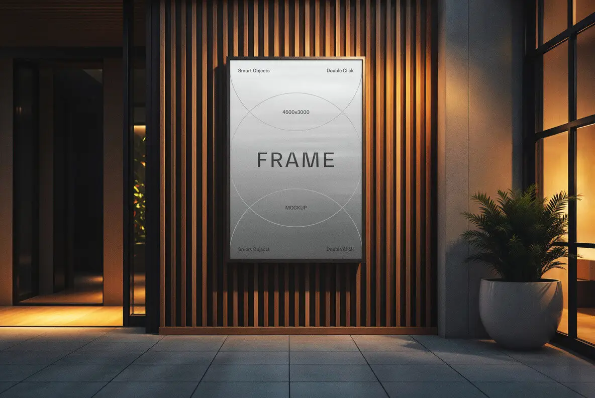 Indoor Framed Poster Mockup Mockups - YouWorkForThem