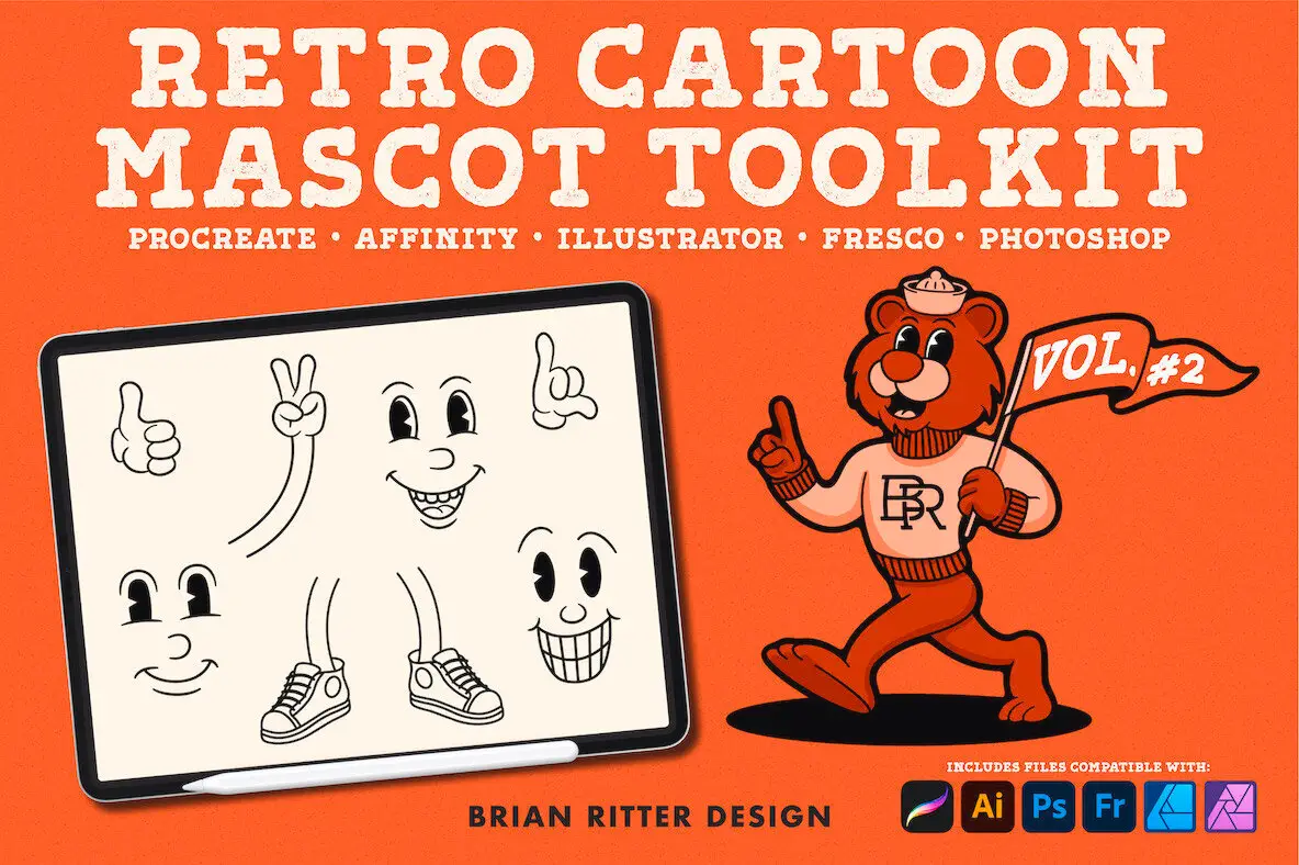 Retro Cartoon Mascot Toolkit - Volume 2