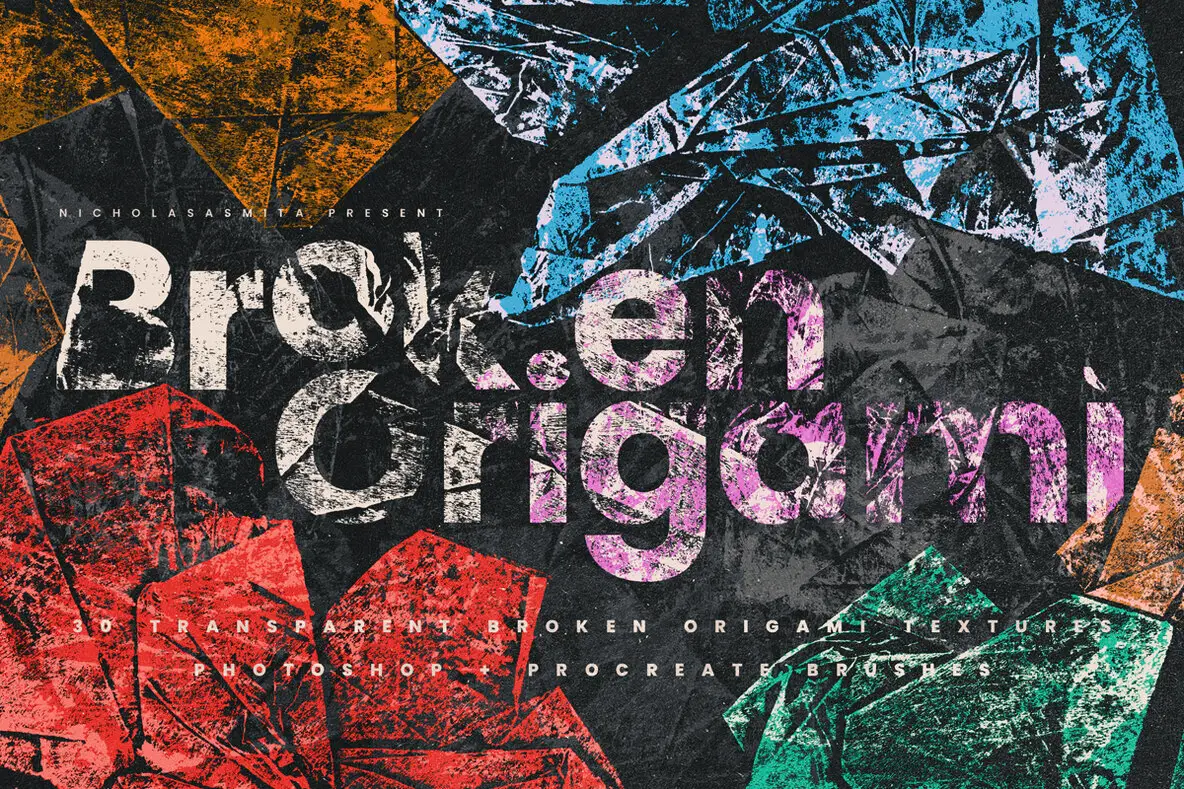 Broken Origami Textures and Brushes