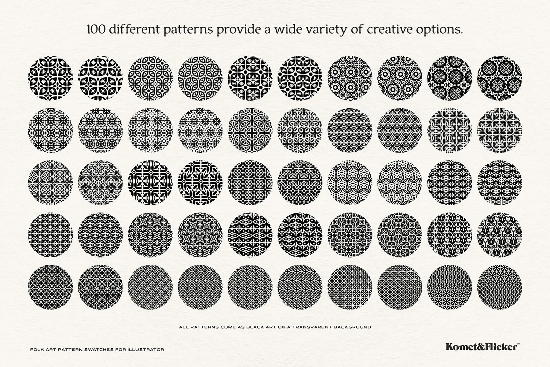 Folk Art Pattern Swatches for Illustrator Patterns - YouWorkForThem