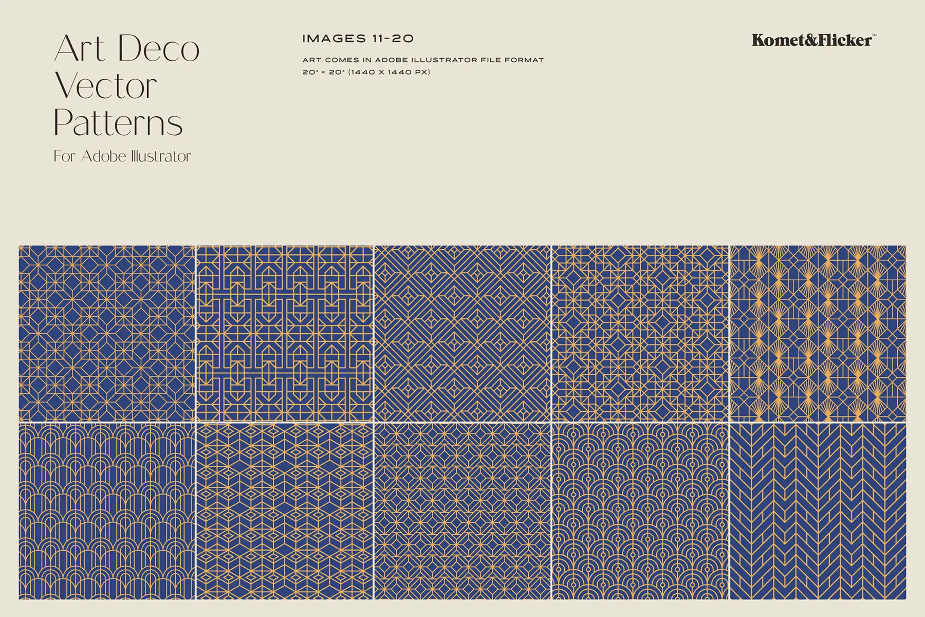 Art Deco Patterns for Adobe Illustrator Patterns - YouWorkForThem
