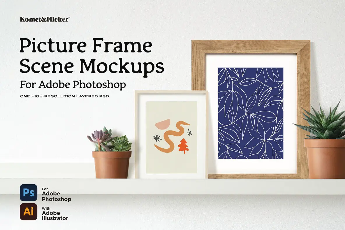 Picture Frame Scene Maker Mockup for Photoshop Graphics - YouWorkForThem